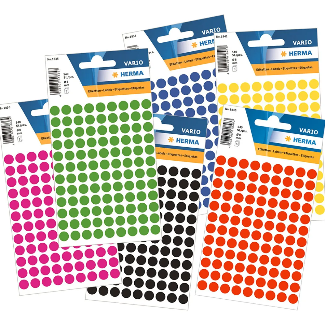 Rund klisteretikett Ø8mm 540-pack