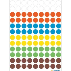Rund klisteretikett Ø8mm 540-pack Mixade färger