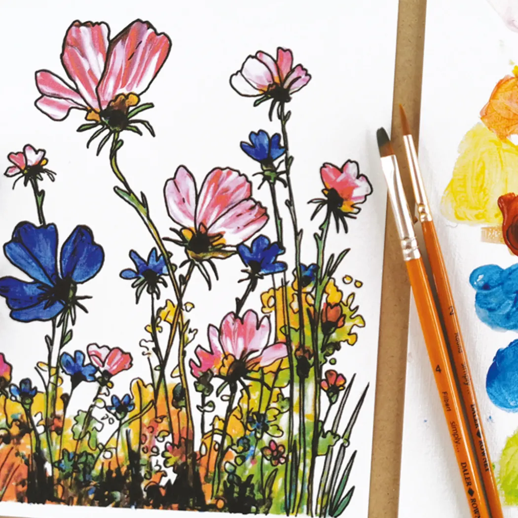 Simply Måla blommor med akrylfärg steg-för-steg