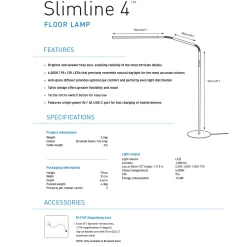 Slimline 4 Floor Lamp Ice Grey