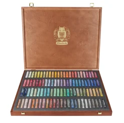 Soft Pastel Wooden Box 100-set