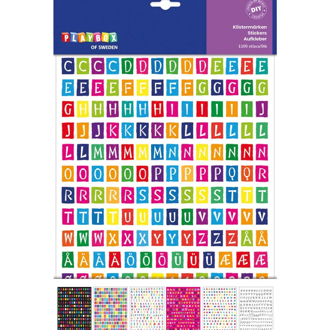 Stickers bokstäver 6 ark