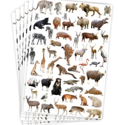 Sticker vilda djur 6 Ark