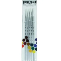 Syntetpensel Akryl Long Handle 5-pack