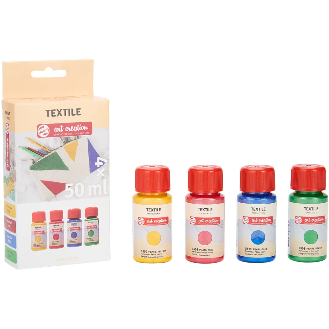 Textilfärg Set 4 x 50 ml Pearl