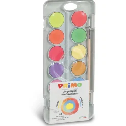 Vattenfärger 12-set Fluo+Metallic Ø30 + pensel