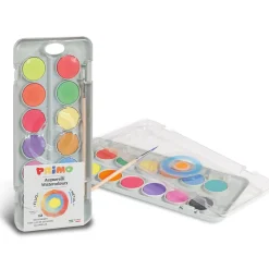 Vattenfärger 12-set Fluo+Metallic Ø30 + pensel
