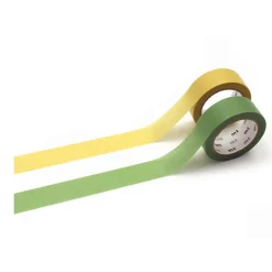 Washi-tejp Pastel lemon × fresh green 2-pack