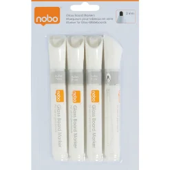 Whiteboardpenna för glastavla Vit 4-pack